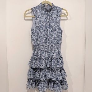 Floral chiffon sleeveless dress above knee size xs